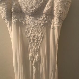 Sue Wong white spaghetti strapped dress